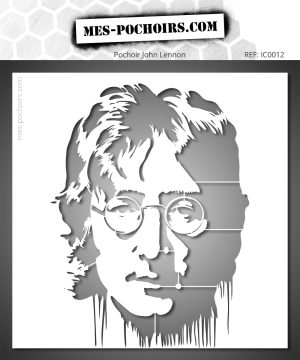 Pop-art stijl portretstencil met ronde glazen, retro motief geïnspireerd door de jaren '70 voor artistieke decoratie