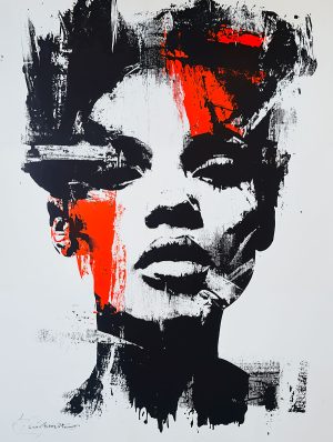 Reversible and durable abstract style portrait stencil for painting, chalkboard or contemporary work. Several sizes available.