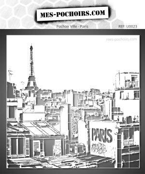 Stedelijk sjabloon met de daken van Parijs