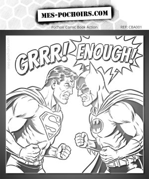 Sjabloon van superhelden in confrontatie in stripstijl