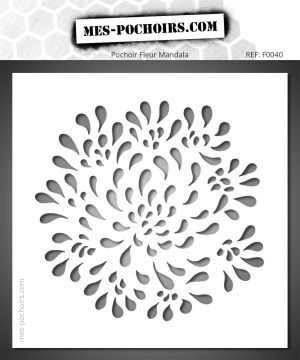 Stencil fiore mandala con petali a forma di goccia che si irradiano dal centro