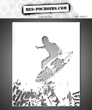 Stencil van een surfer in actie