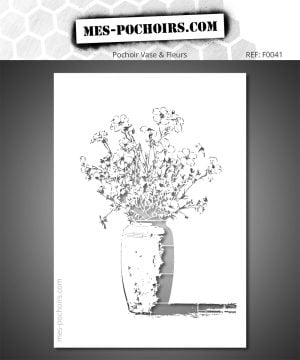 Stencil vaas en bloemen - Visuele verwantschap met de bloemcomposities van Raoul Dufy en Henri Matisse.