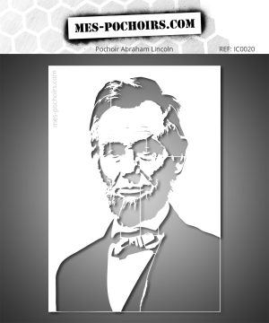 Pochoir Abraham Lincoln portrait président américain historique pour décoration murale