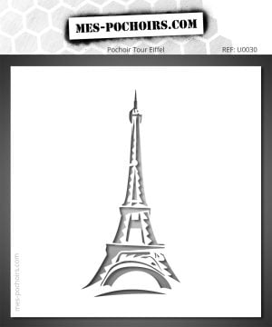 Stencil van de Eiffeltoren in Parijs in een minimalistische stijl