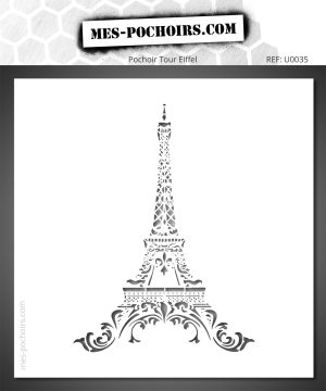 Pochoir de la Tour Eiffel Baroque Romantique