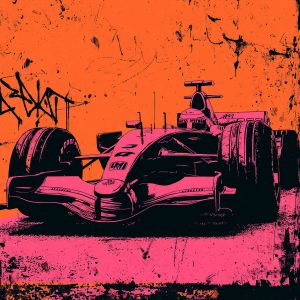 Décoration murale voiture de course style street art et ambiance garage moderne