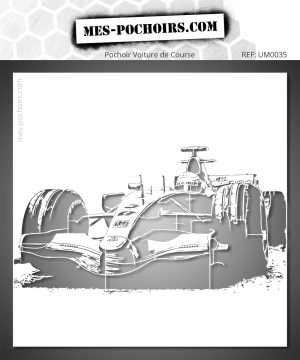 Pochoir voiture de course type Formule 1 vue de face - Vitesse et précision sur vos créations.