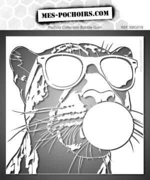 Plantilla de una pantera con gafas de sol y chicle - Divertido y original para pinturas únicas