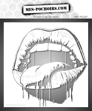 Pochoir de lèvres expressives avec détails nets