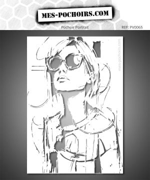 Pochoir artistique visage féminin graphique inspiration mode éditoriale et peinture contemporaine
