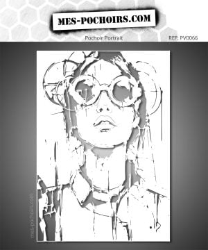 Pochoir visage féminin artistique inspiration magazine mode et design moderne