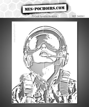 Sjabloon van een vrouwelijke piloot met helm en bril