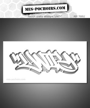 Graffiti-Schablone Wildstyle UNITY - urbaner Tag, urbanes Graffiti-Lettering, ausdrucksstarkes visuelles Statement der Einheit