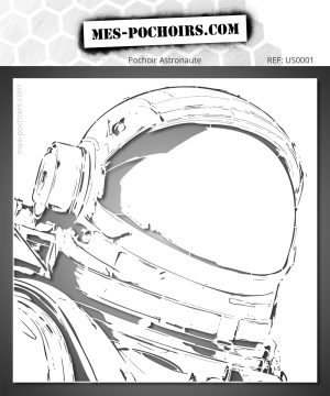 Astronaut helmet stencil inspired by space exploration. Ideal for creating street art and pop art on walls, canvas, or furniture.
