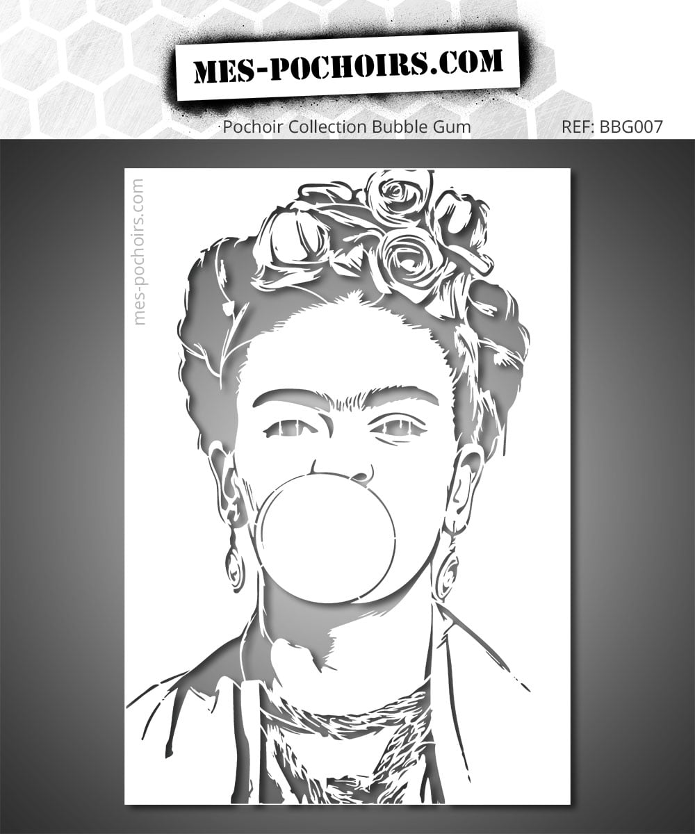 Pochoir artiste avec chewing-gum, découpe précise, modèle unique