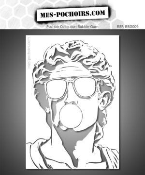 Schablone der Statue von David mit Sonnenbrille und Kaugummi