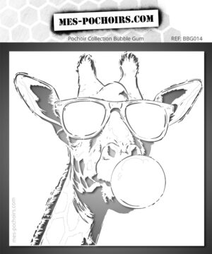 Pochoir de girafe avec lunettes et bubble gum - Fun et amusant