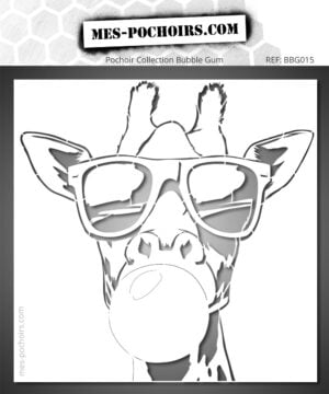 Pochoir girafe avec lunettes de soleil et chewing-gum - Pour une déco stylée et fun