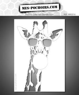 Sjabloon giraf met zonnebril en kauwgom