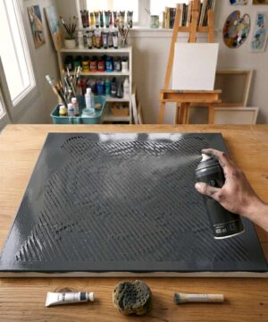 Plantilla Pochoir Halftone Tigre - H0004 pintada sobre lienzo para un cuadro retrato de animal