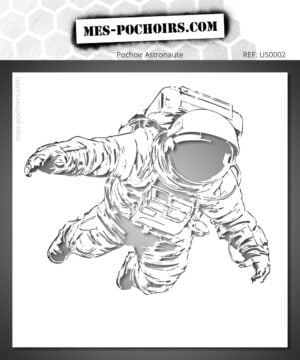 Stencil che rappresenta un astronauta in assenza di gravità