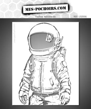 Pochoir d'un petit astronaute en combinaison spatiale - Entre rêve et exploration
