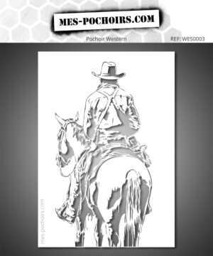 Stencil di un cowboy a cavallo - immagine del Western