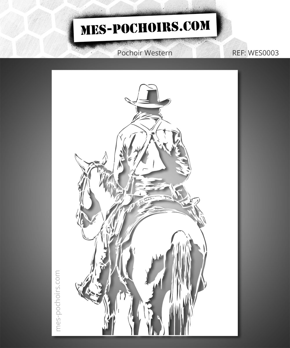 Stencil di un cowboy a cavallo - immagine del Western