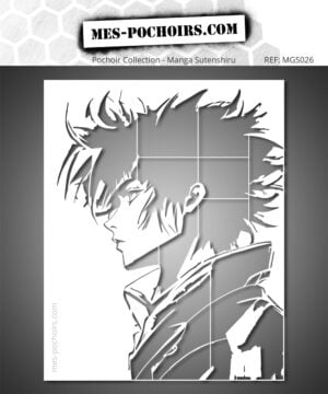Manga personage sjabloon Japans met grafisch anime ontwerp en dynamische lijnen.