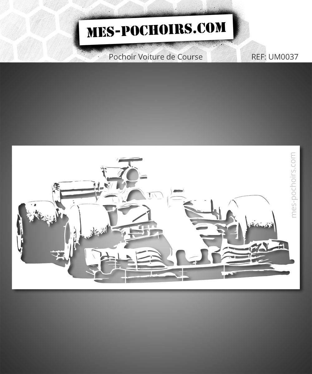 Detailed racing car stencil