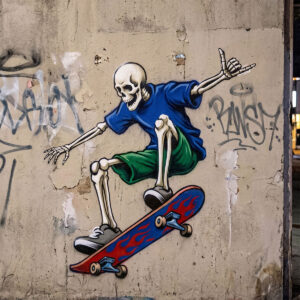 Pochoir squelette pour chambre ado et art urbain
