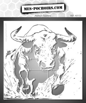 Stencil che rappresenta un toro in carica per dipingere facilmente e rapidamente.
