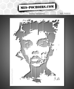 Plantilla mostrando un rostro bruto fragmentado
