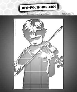 Pochoir Enfant Violoniste - Un pochoir unique et réutilisable d'un garçon jouant du violon