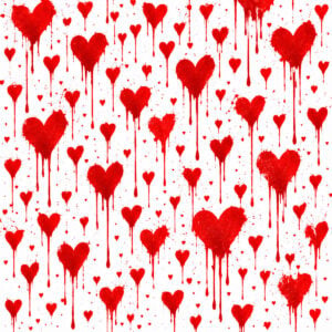 Creazione Street Art con grandi cuori colorati, colature e spruzzi - creato con stencil, vernice spray