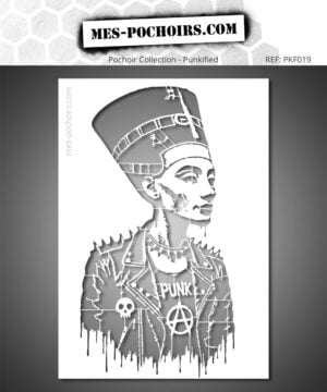 Pochoir représentant la célèbre reine égyptienne Néfertiti au style punk