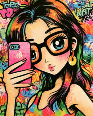 Stencil Selfie Pop – Esempio di creazione Pop colorata