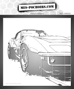 Pochoir de voiture sportive - Une Corvette aux courbes mythiques et au cadrage spectaculaire !