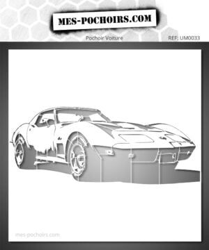 Pochoir représentant une voiture de collection, corvette C3